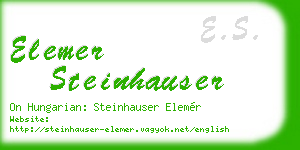 elemer steinhauser business card